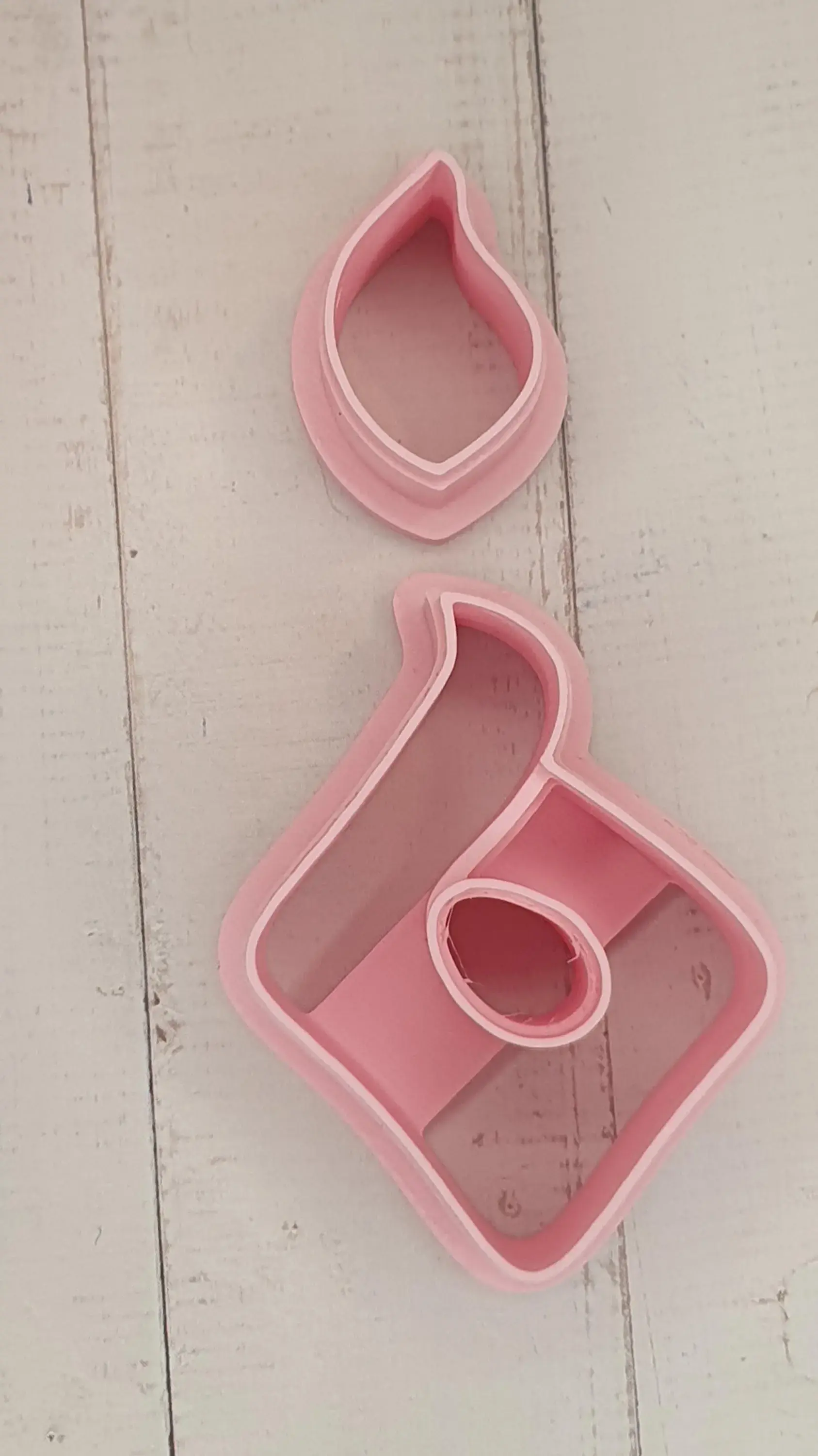 Abstract Fire polymer clay cutters, front view, 3D printed cutters for clay crafts