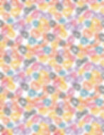Water-soluble transfer paper with colorful hearts design for polymer clay