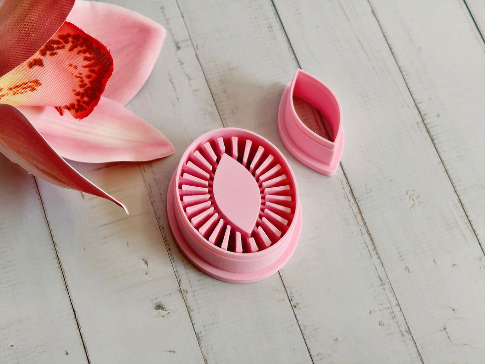 Thumbnail: Boho with stone polymer clay cutter, side view, lightweight 3D printed tool for precise clay cutting