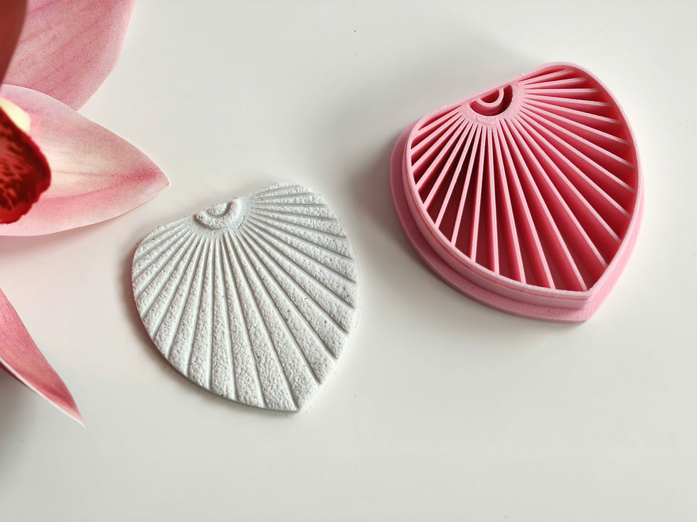 Polymer clay shape cut by a statement clay cutter, clean edges for handmade jewelry