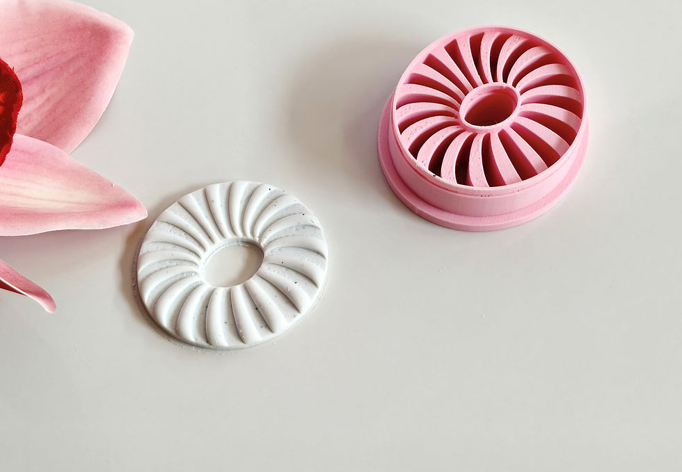 Thumbnail: Polymer clay shape cut by a circle donut clay cutter, clean edges for handmade jewelry