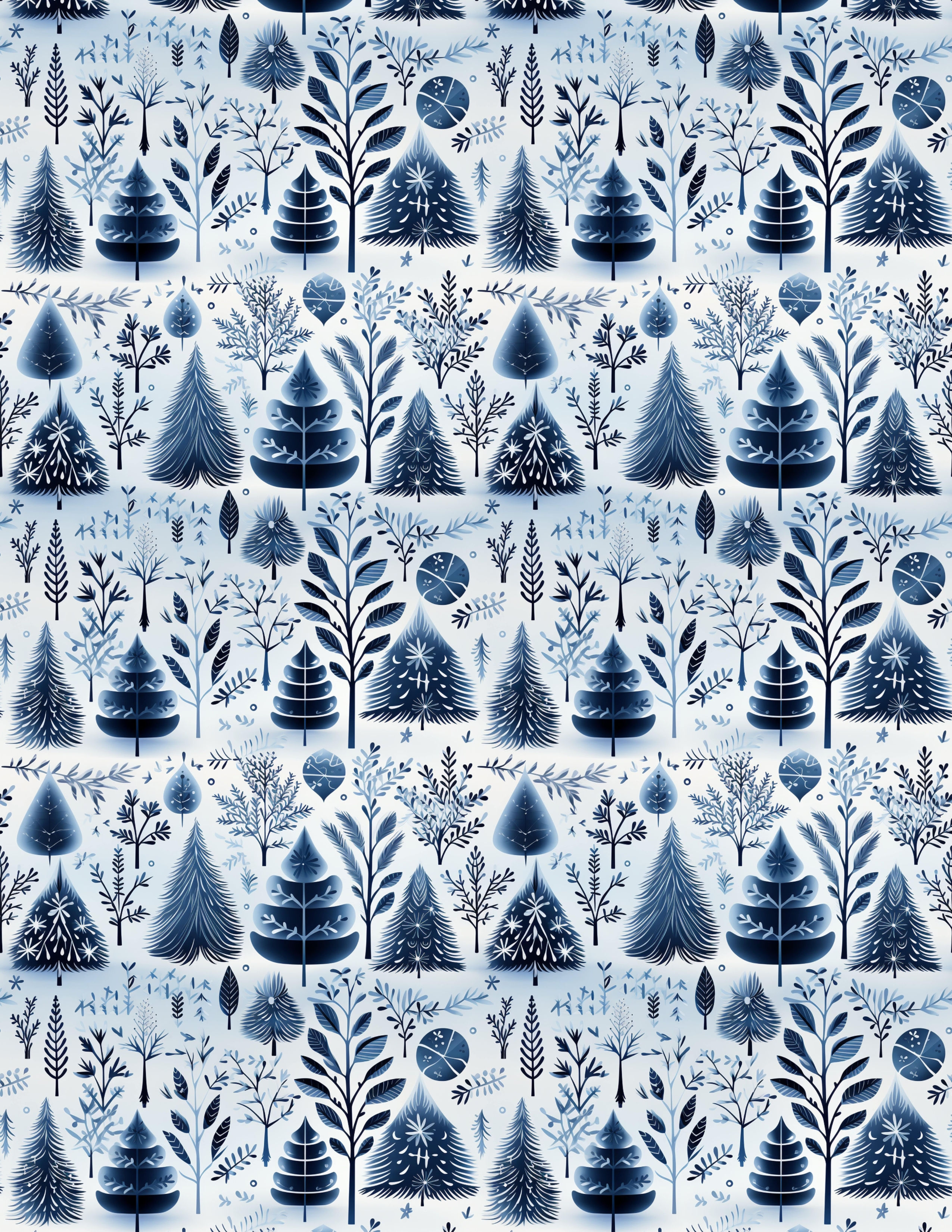 Water-soluble transfer paper with Christmas trees design for polymer clay