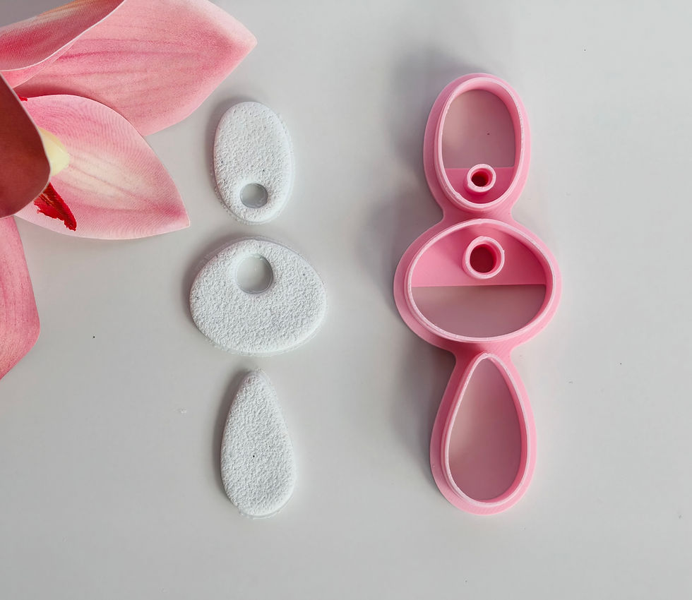 Thumbnail: No drill set polymer clay cutter, 3D printed cutting tool for jewelry and craft projects