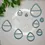Thumbnail: Round teardrop polymer clay cutters in multiple sizes, front view,  3D printed geometric cutters for clay crafts