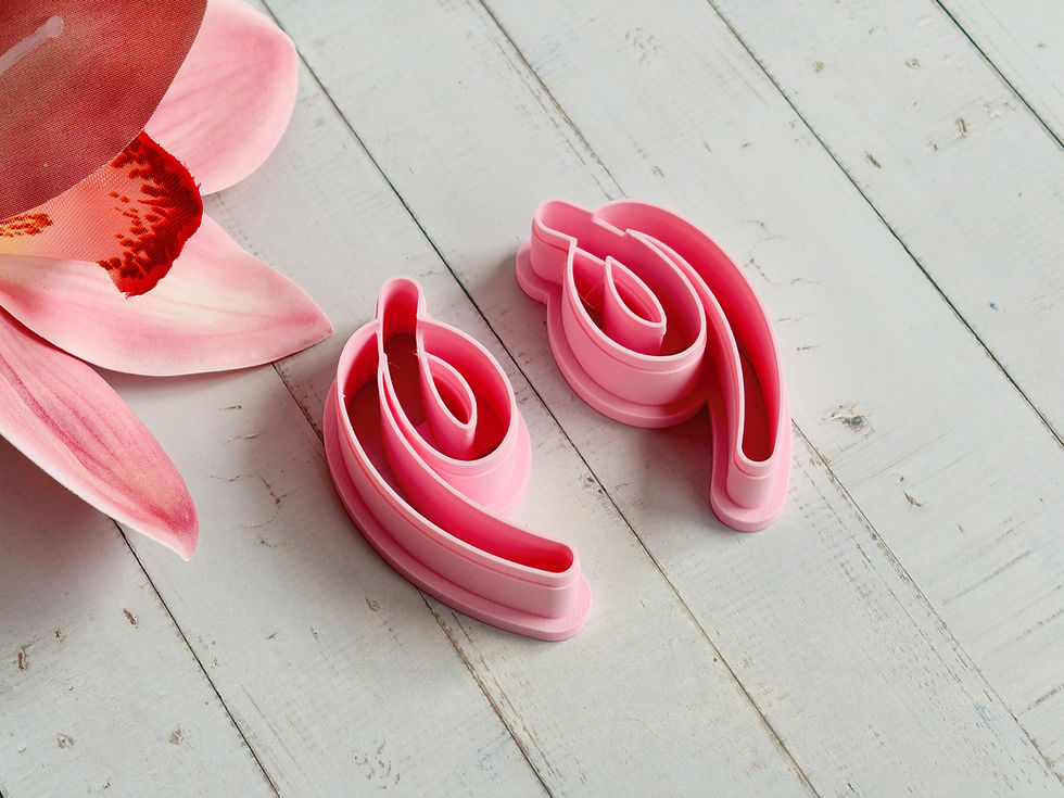 Thumbnail: Loop polymer clay cutter, mirror set, side view, 3D printed loop cutters for clay crafts