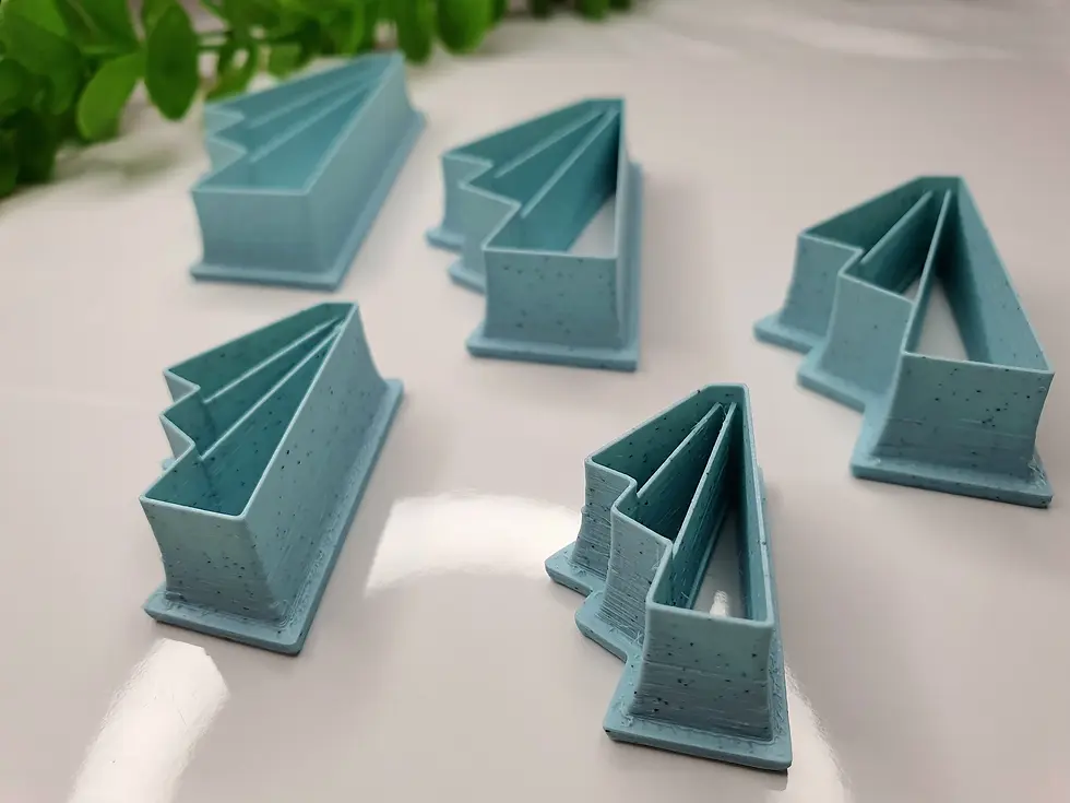 Thumbnail: Artile polymer clay cutters in multiple sizes, side view, 3D printed geometric cutters for clay crafts