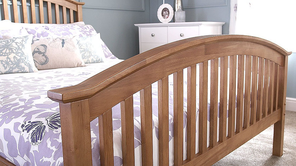 4ft Small Double Curved Slatted Headboard and Footboard ...