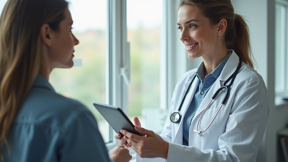 Close-up view of a consultation between a patient and a functional medicine practitioner