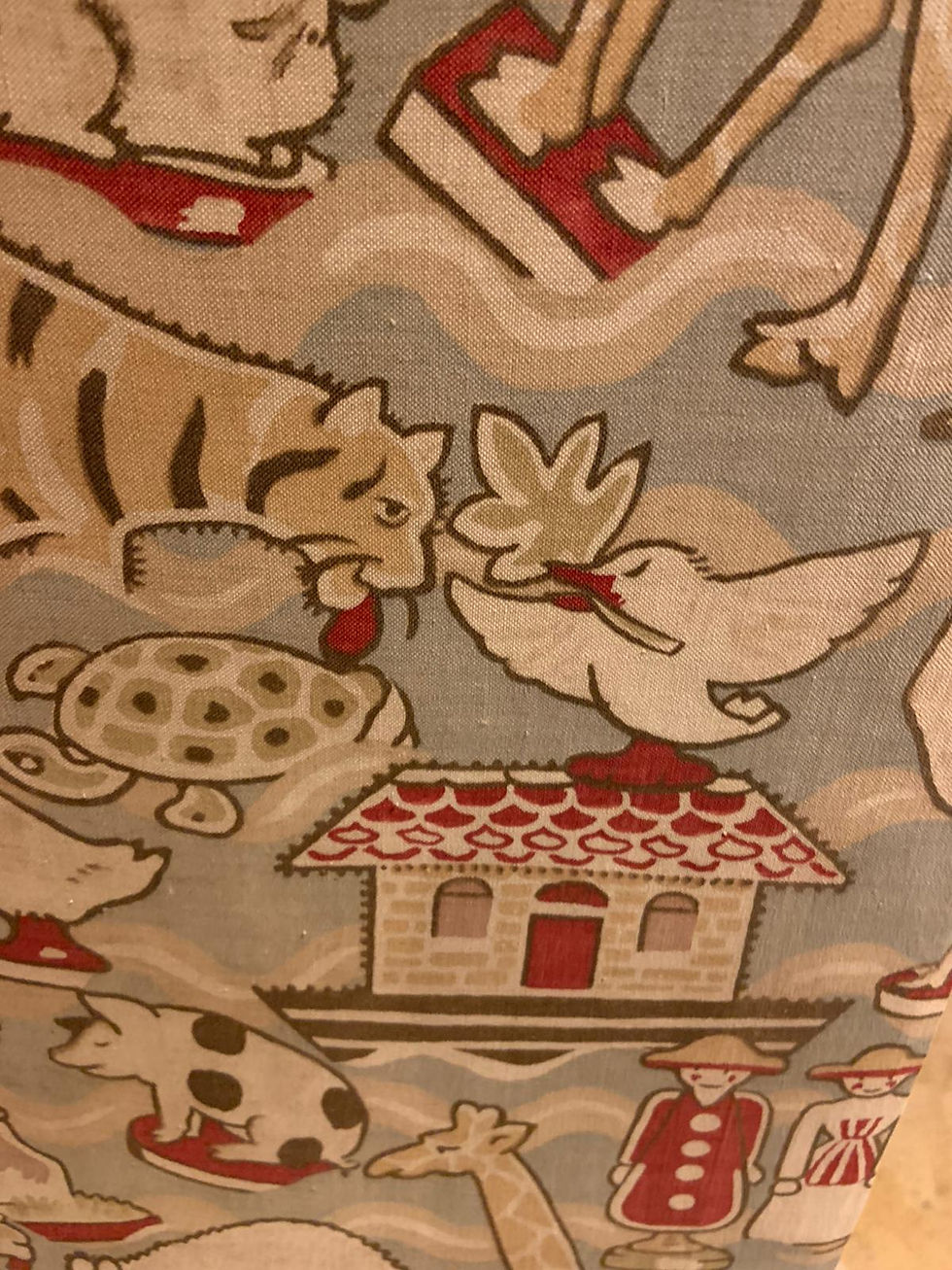 Thumbnail: 1930s Nursery Screen - Noah’s Ark fabric