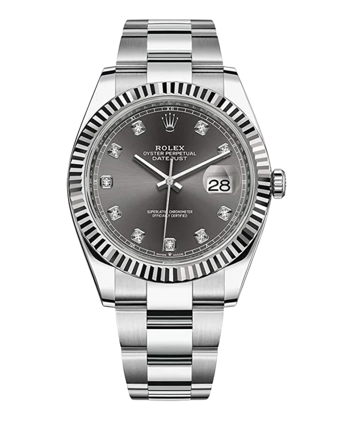 Rolex 126334 Datejust 41mm – Rhodium Diamond Dial with Oyster Bracelet