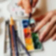 Students painting with watercolors during a Watercolor Workshop at GIGIPAYNE Studio in Bangkok.