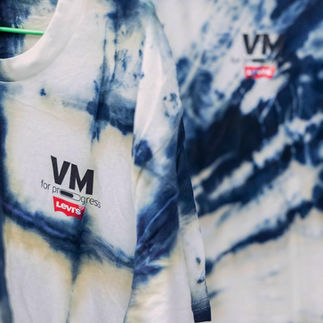 Handmade tie-dye t-shirt with levi's logo