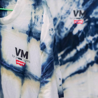 Handmade tie-dye t-shirt with levi's logo