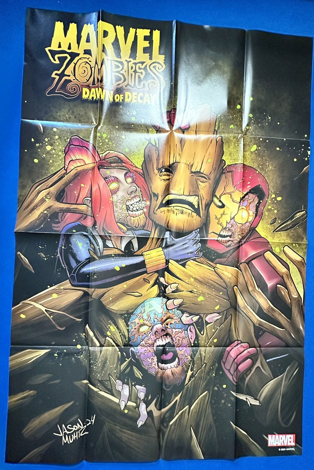 Marvel Zombies Dawn of Decay #1 Jason Muhr 2024 Marvel Promo Poster Folded