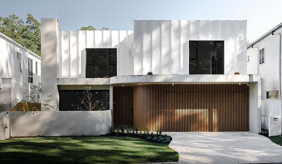 Landscaping for a contemporary home.