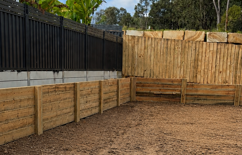 Fencing and retaining wall job