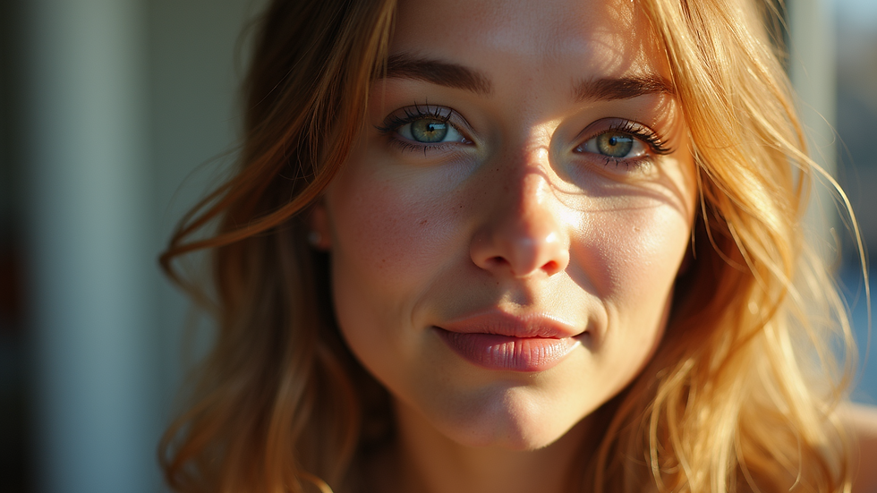 Nahaufnahme einer strahlenden Gesichtshaut