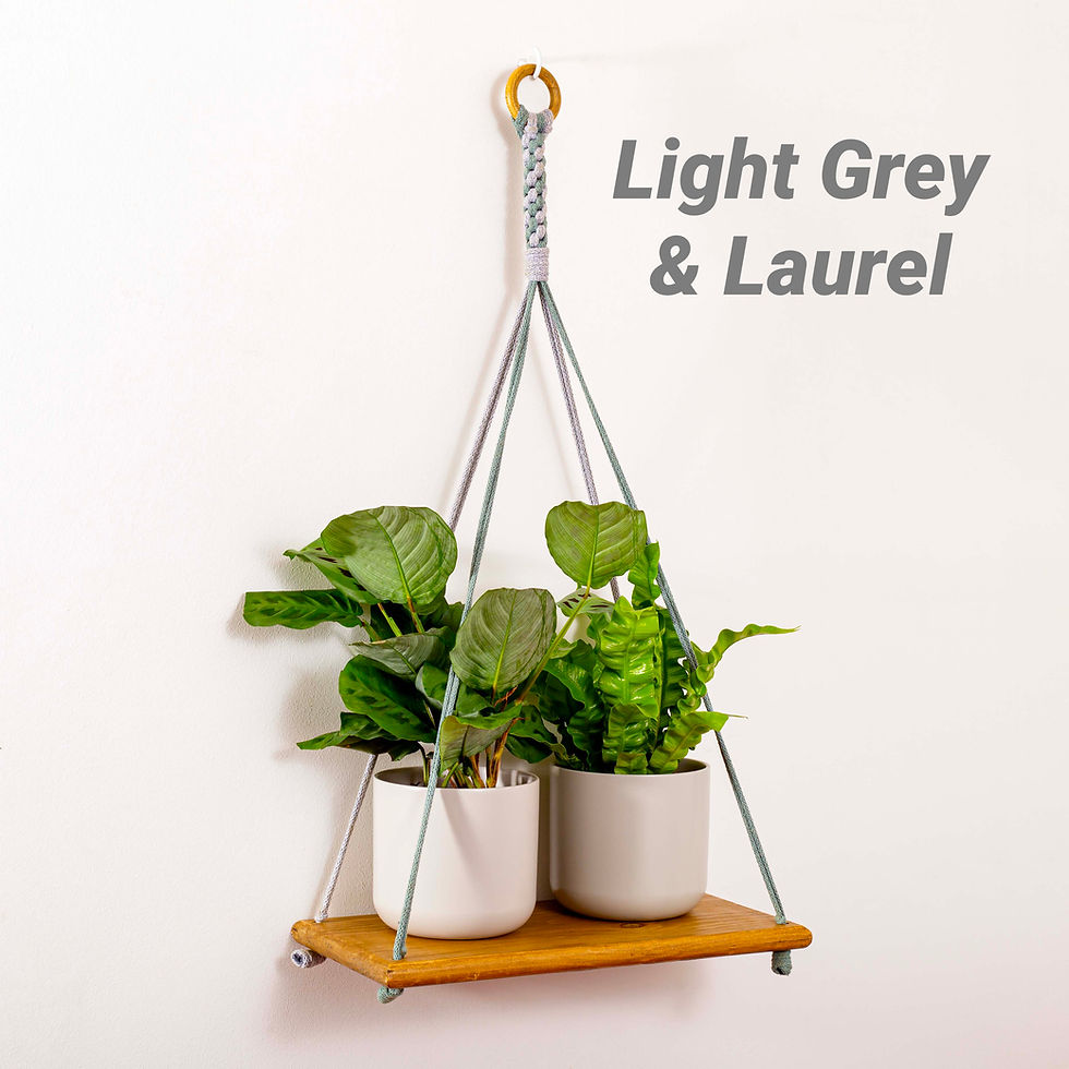 Thumbnail: Large Wooden Hanging Rope Shelf