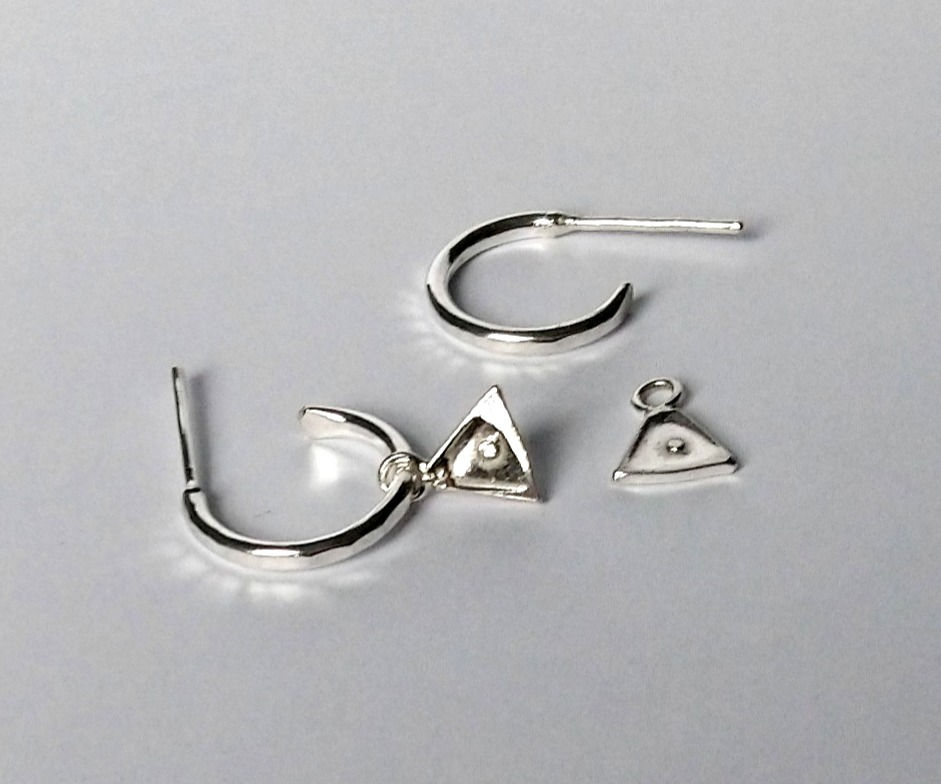 Thumbnail: Sterling Silver Hugging Hoops