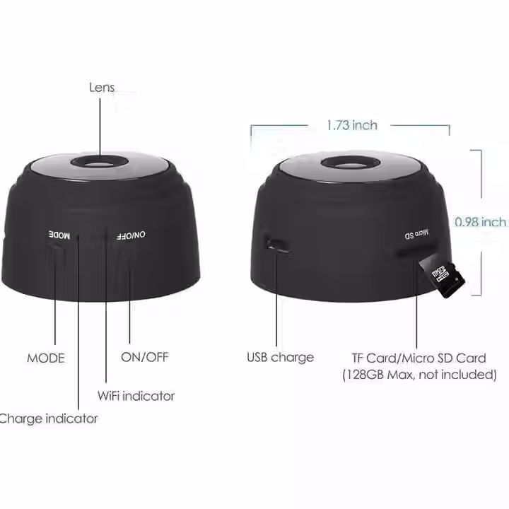 Miniature : A9 Mini caméra sans fil WIFI 1080p HD Caméra IP Version nocturne Enregistreur vi