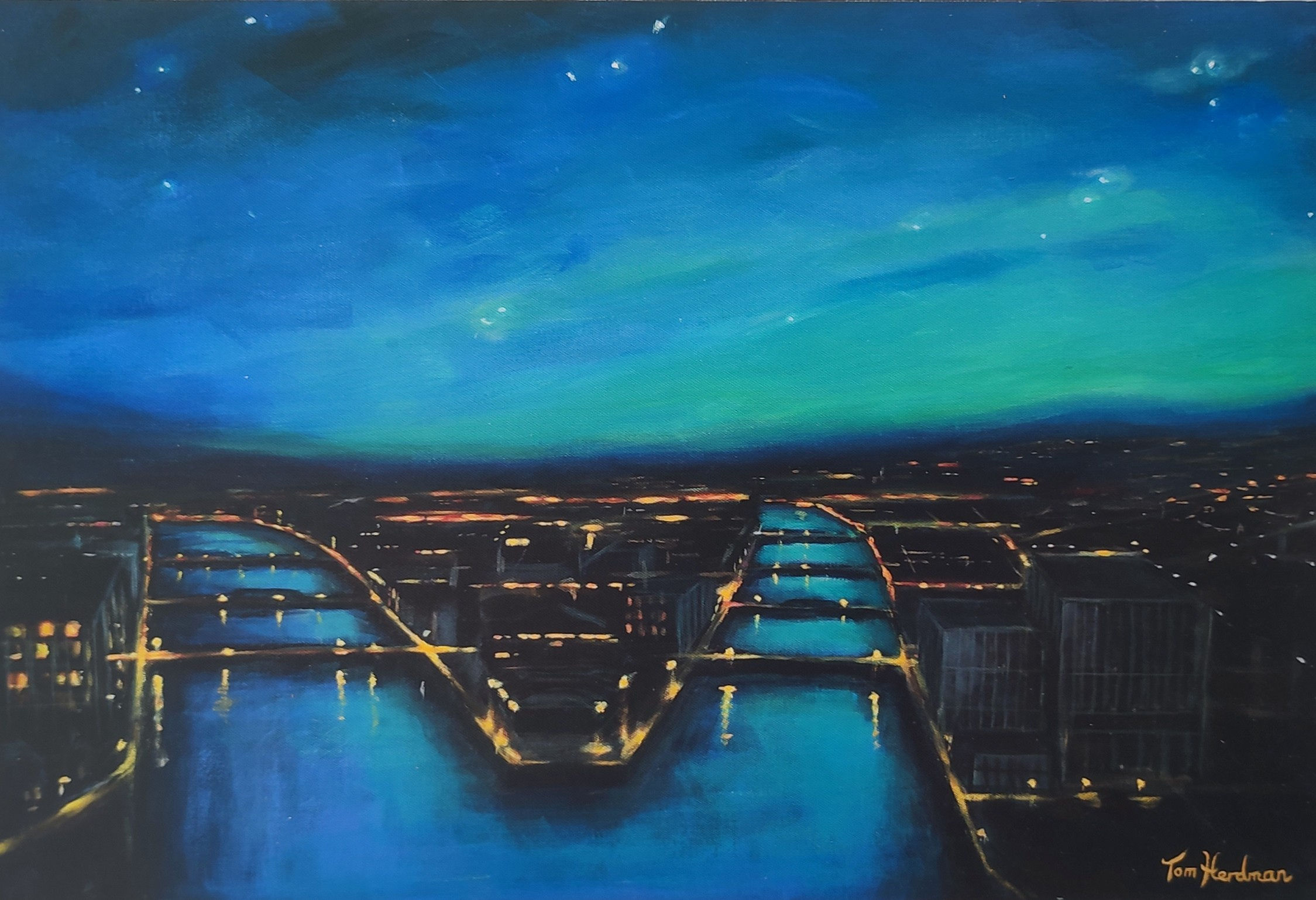 A City Rising - Framed canvas print