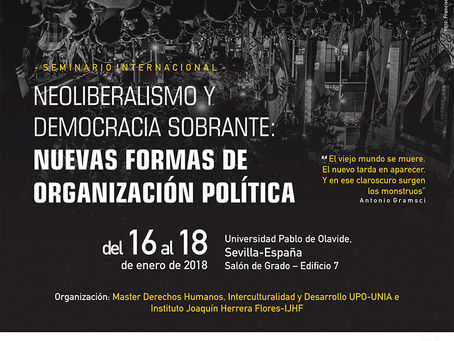 Seminário internacional – NEOLIBERALISMO E DEMOCRACIA SOBRANTE: NUEVAS FORMAS DE ORGANIZACIÓN POLÍTICA