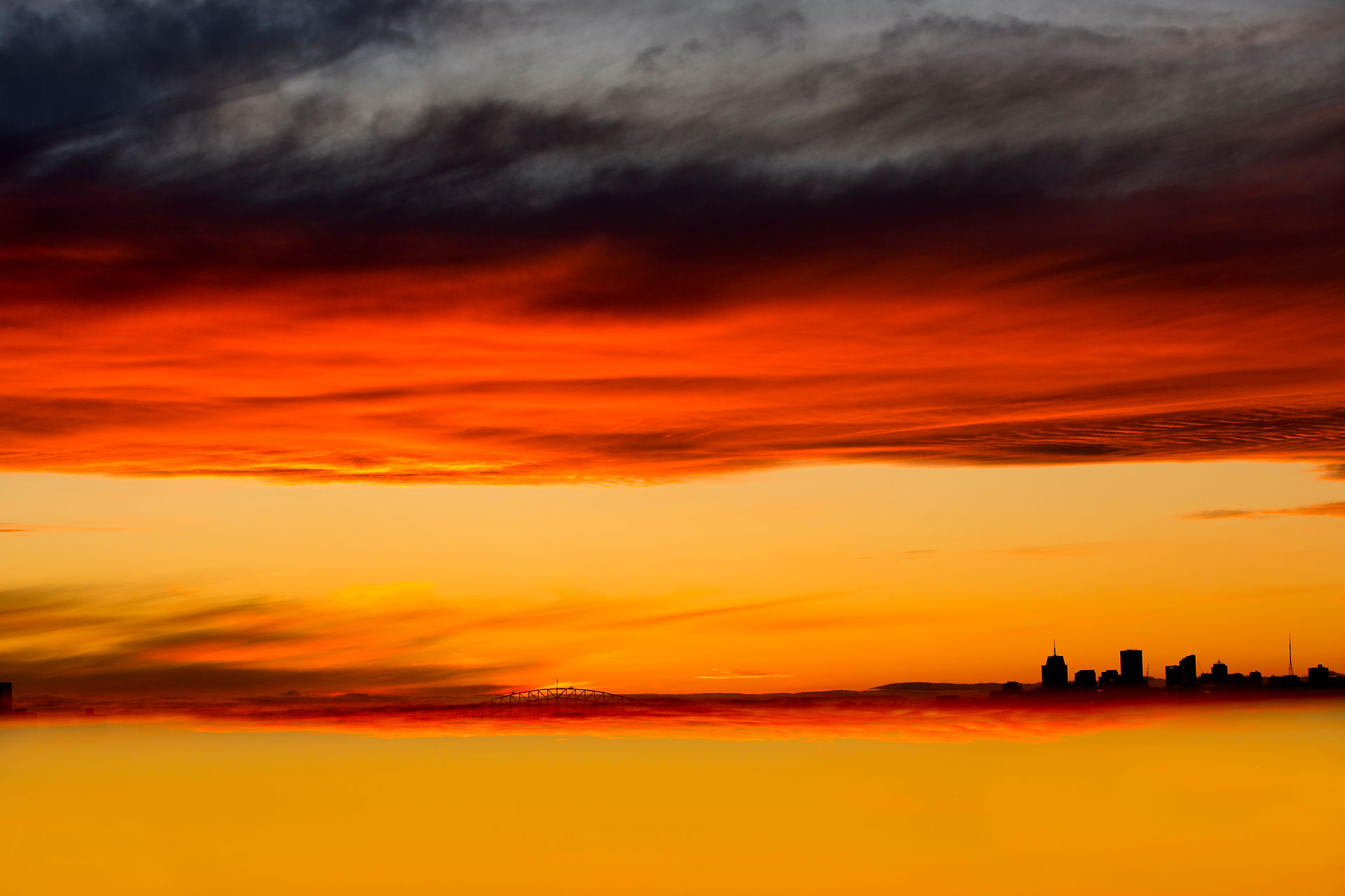 orange skyscrapers