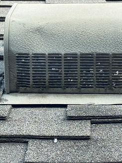 An incorrect dryer vent exhaust on the roof restricting the dryer lint.