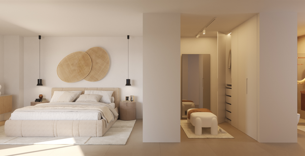 en suite bedroom with dressing room and bathroom