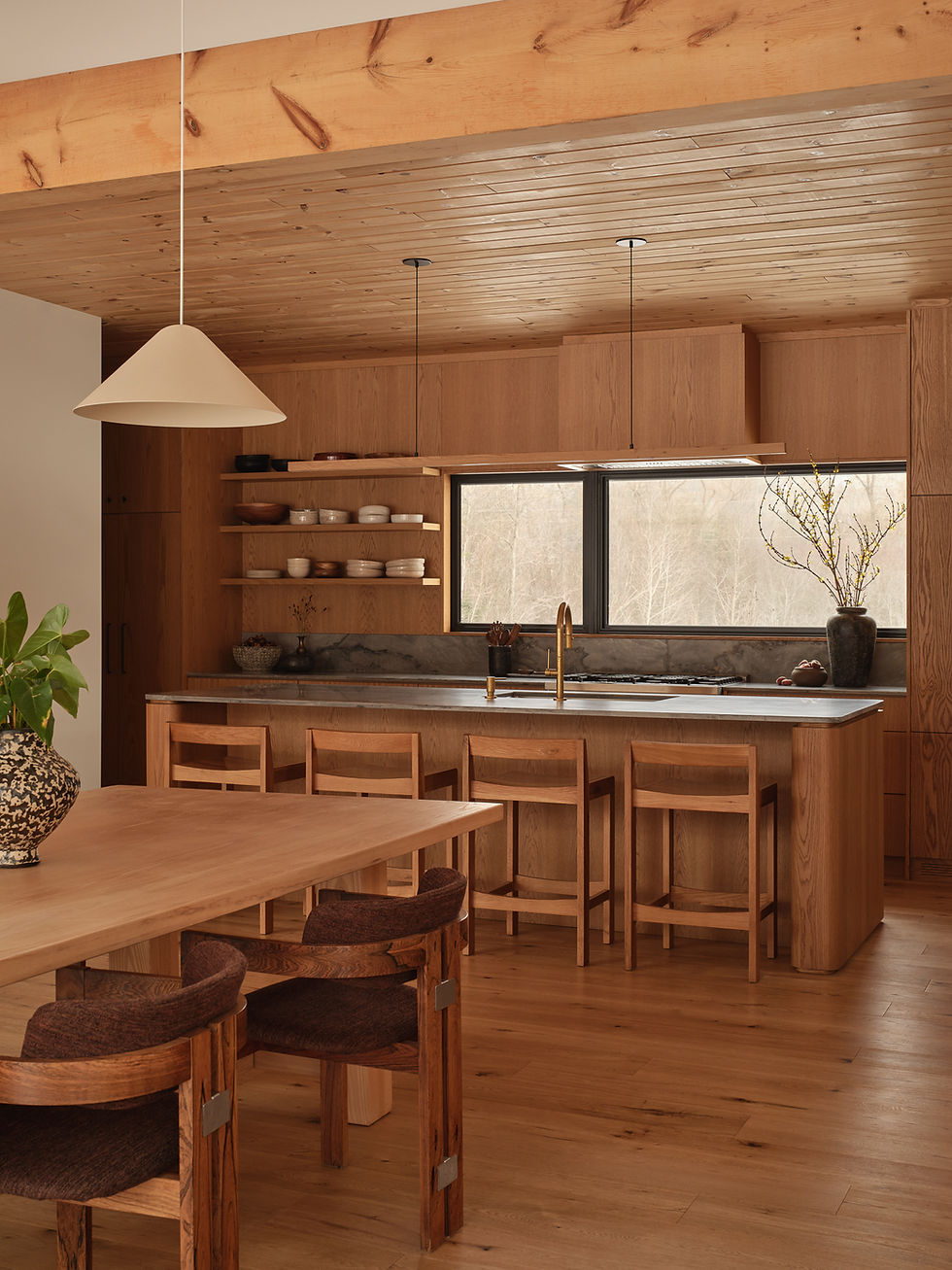 A modern timber frame built kitchen
