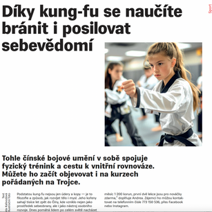 Shaolin Jade Academy v Radničních novinách Prahy 3