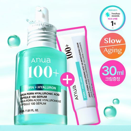 Anua PDRN Hyaluronic Acid Capsule 100 Serum 30mL Special Set (+Cream 30ml)