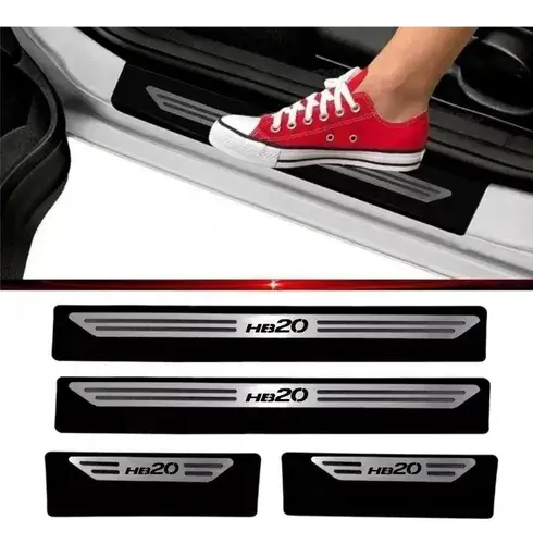 Cubre Zócalo Acero Inoxidable Hyundai Hb20 4 Puertas