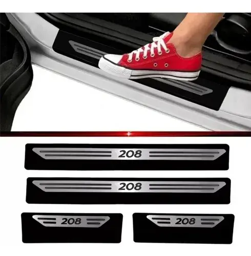 Cubre Zócalo Acero Inoxidable Peugeot 208 2012/2020 Puertas