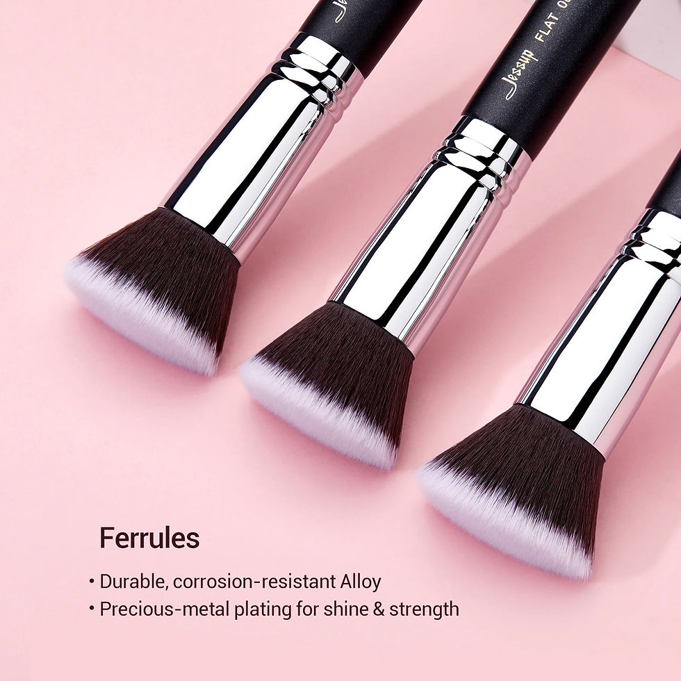 Miniatura: Brocha kabuki rostro JESSUP B069-080, brocha plana para difuminar bases líquidas y en crema.