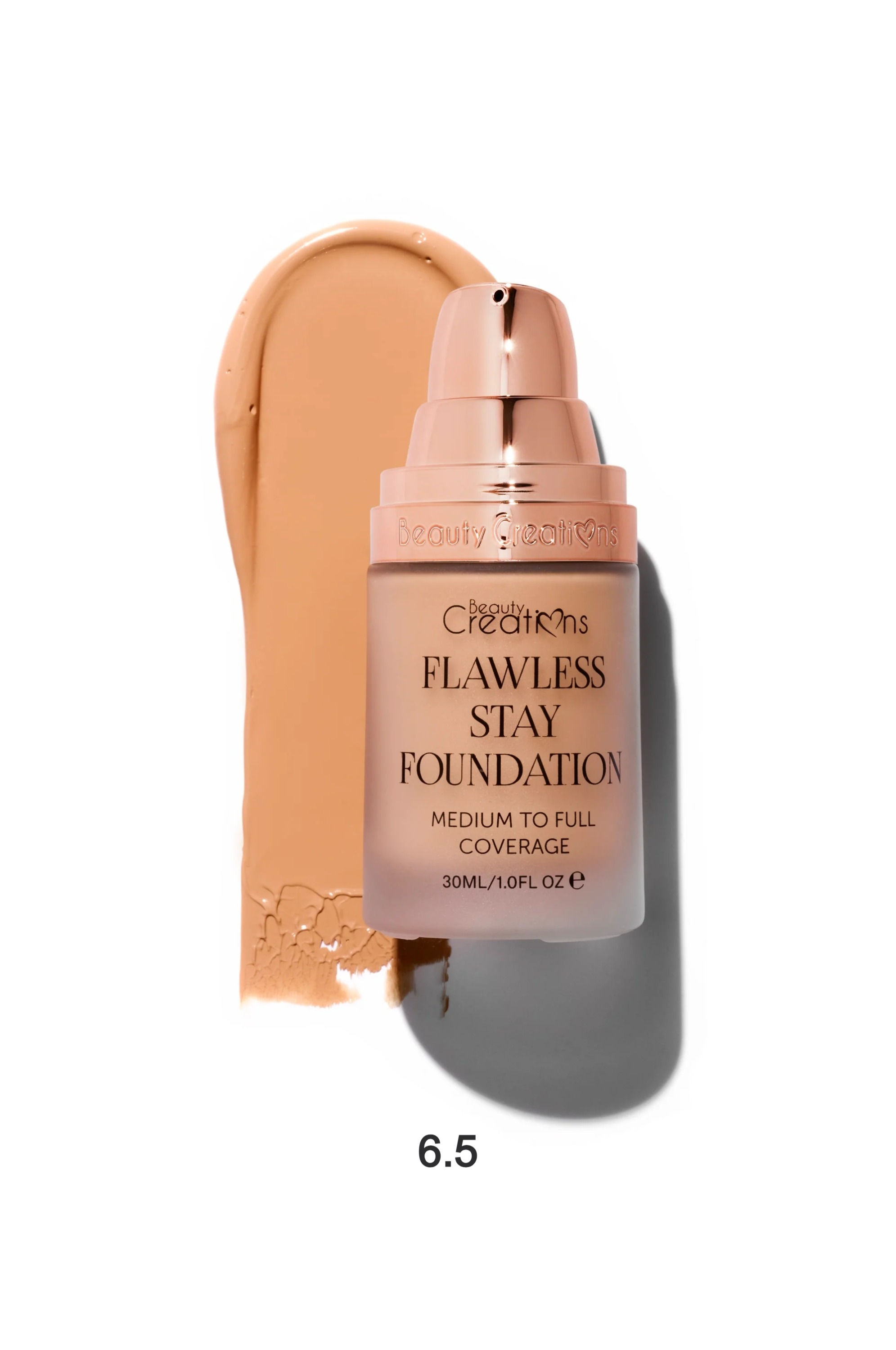 BEAUTY CREATIONS -  BASE MEDIUM TO FULL COVERAGE FLAWLESS STAY FOUNDATION FS 6.5