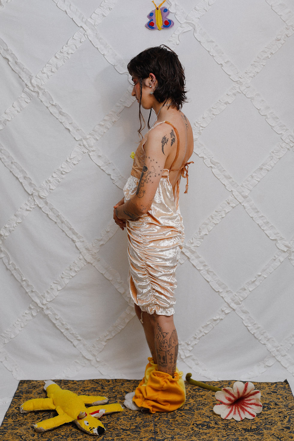 Thumbnail: Super stretch budderfly velvet dress