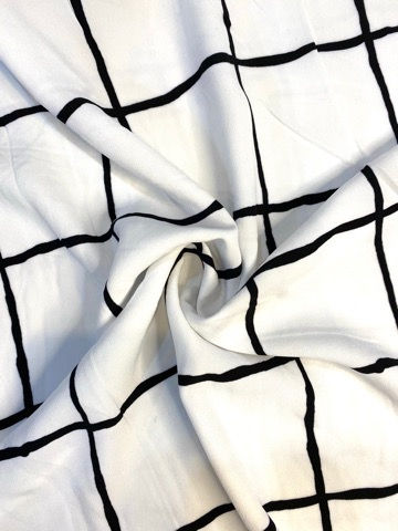 Ice White Windowpane Peachskin