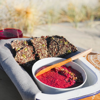 Seeded seaweed sun dried crackers