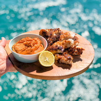 Coconut crusted Fish fingers with chipotle sauce
