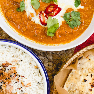 Butter no chicken and rice Indian food