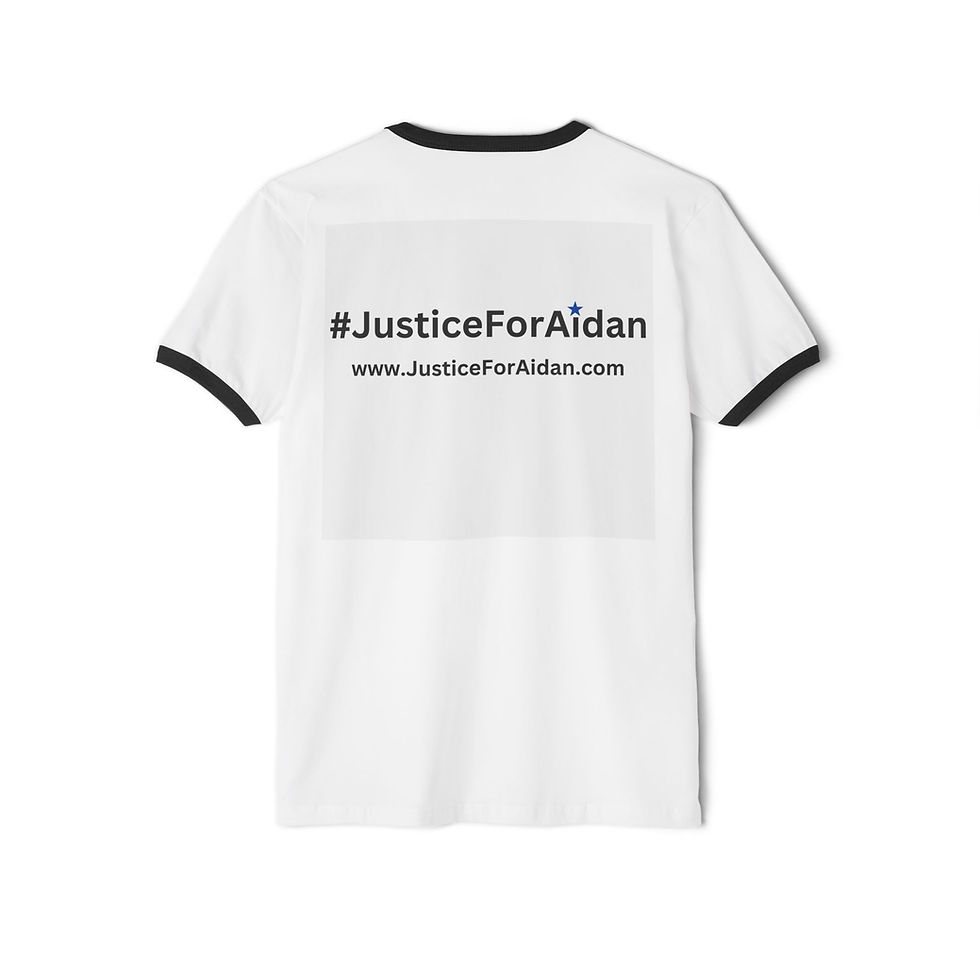 Thumbnail: JusticeForAidan Ringer T‑Shirt — #JusticeForAidan Awareness Tee