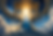 Person in white robe ascends ornate blue staircase surrounded by clouds. Radiant sun shines through golden columns, creating a heavenly scene.