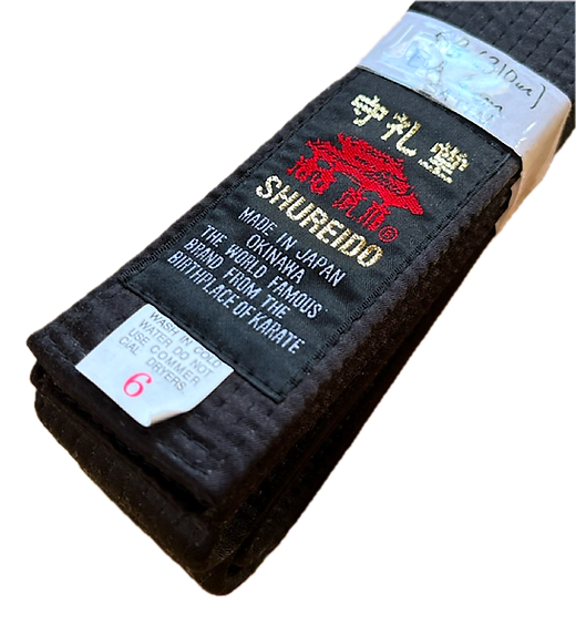 守礼堂 黒サテン帯（6号) 310cm | NinjutsuKyoto