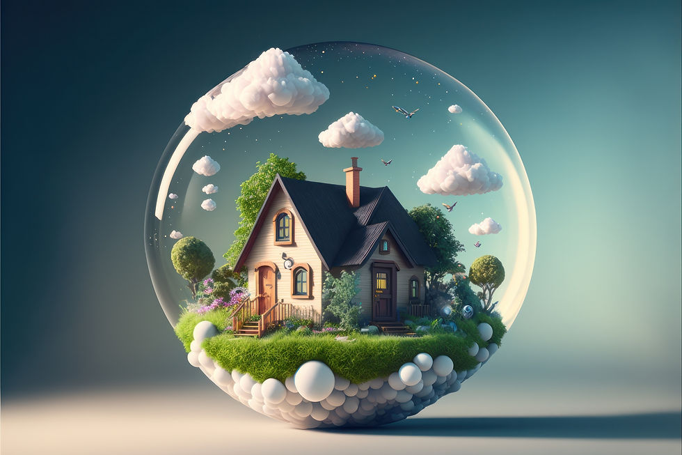 Picture of house in a bubble
