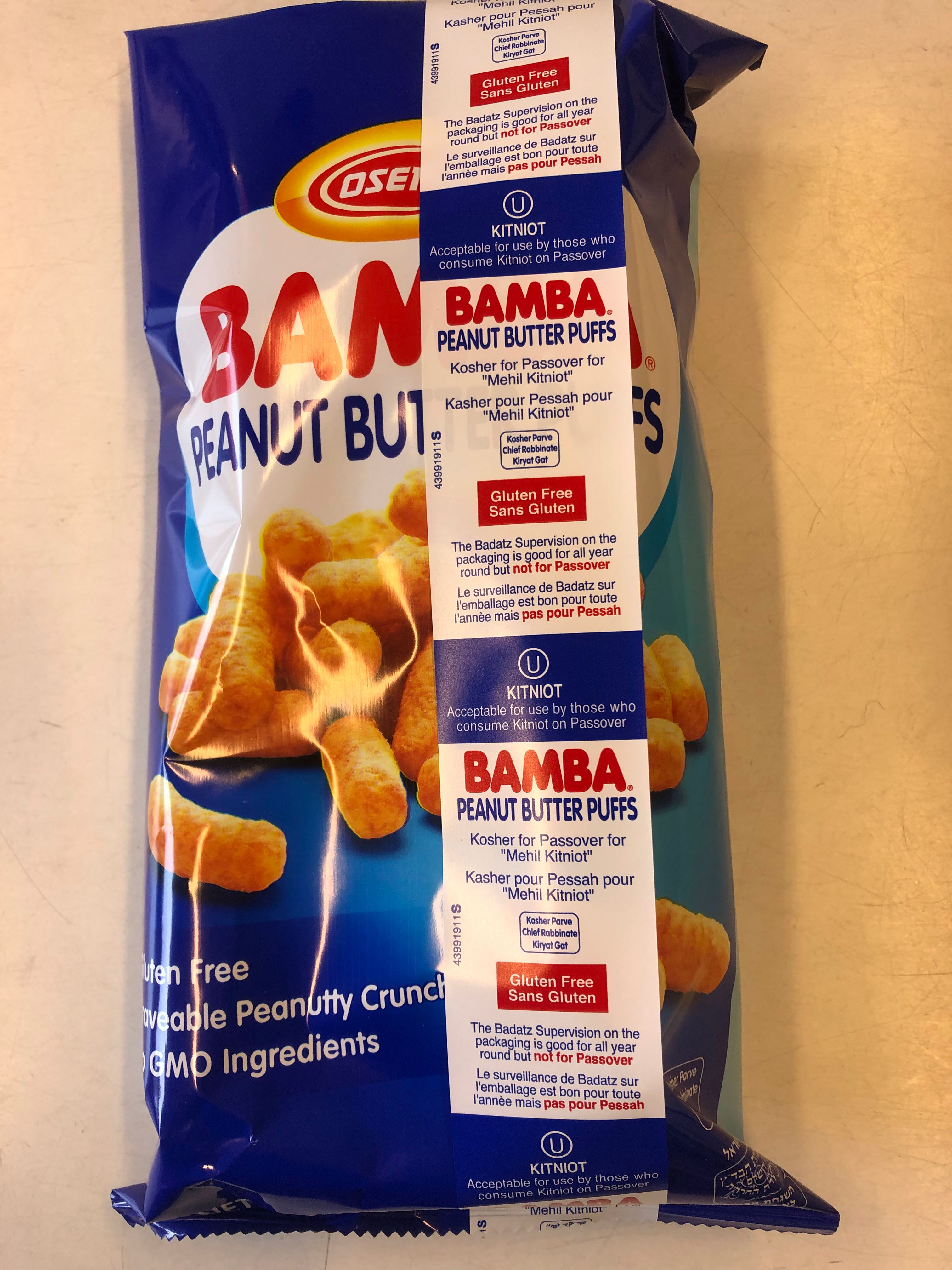 Bamba kosher til pesach med KITNIOT 100 gr