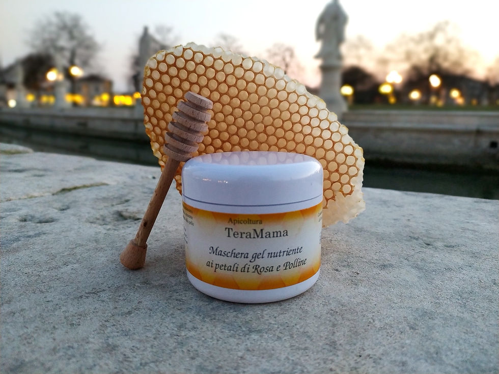 Maschera gel nutriente ai petali di rosa e polline