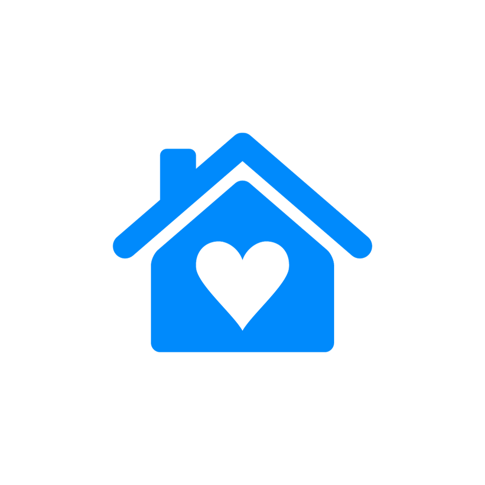 Blue house with a heart