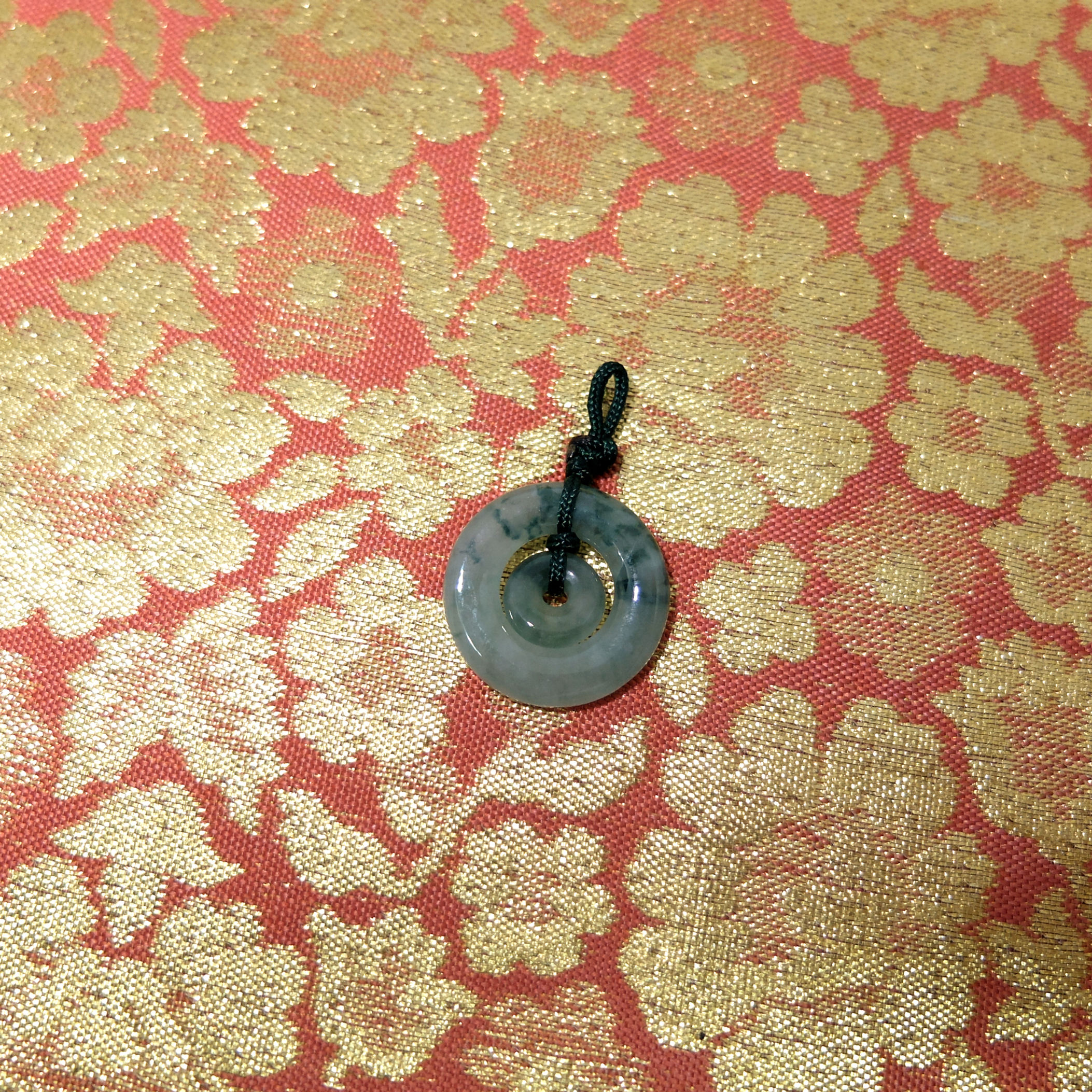 翡翠子母平安扣吊嘴（綠飄花色）