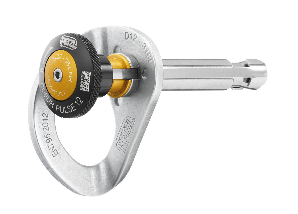 Anclaje Petzl PULSO COEUR, Anclaje Extraíble de 12mm, Función de Bloqueo